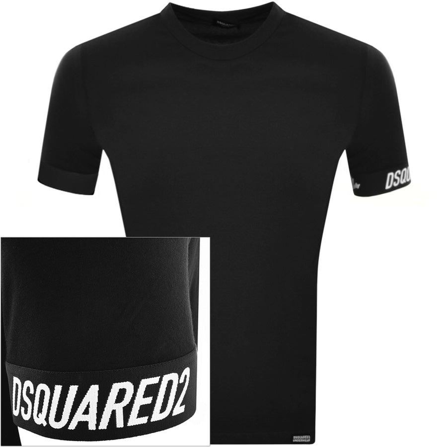 DSQUARED2 Logo Short Sleeved T Shirt Black | Mainline Menswear 