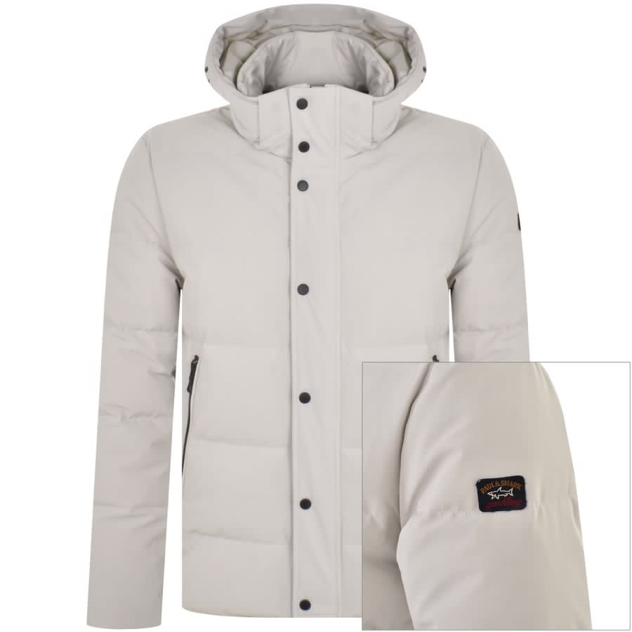 Microbe Ecologie protest Paul And Shark Quilted Hooded Jacket White | Mainline Menswear United States