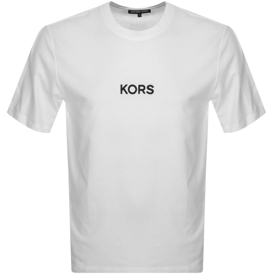 Michael Kors Short Sleeve Logo T Shirt White | Mainline Menswear Denmark