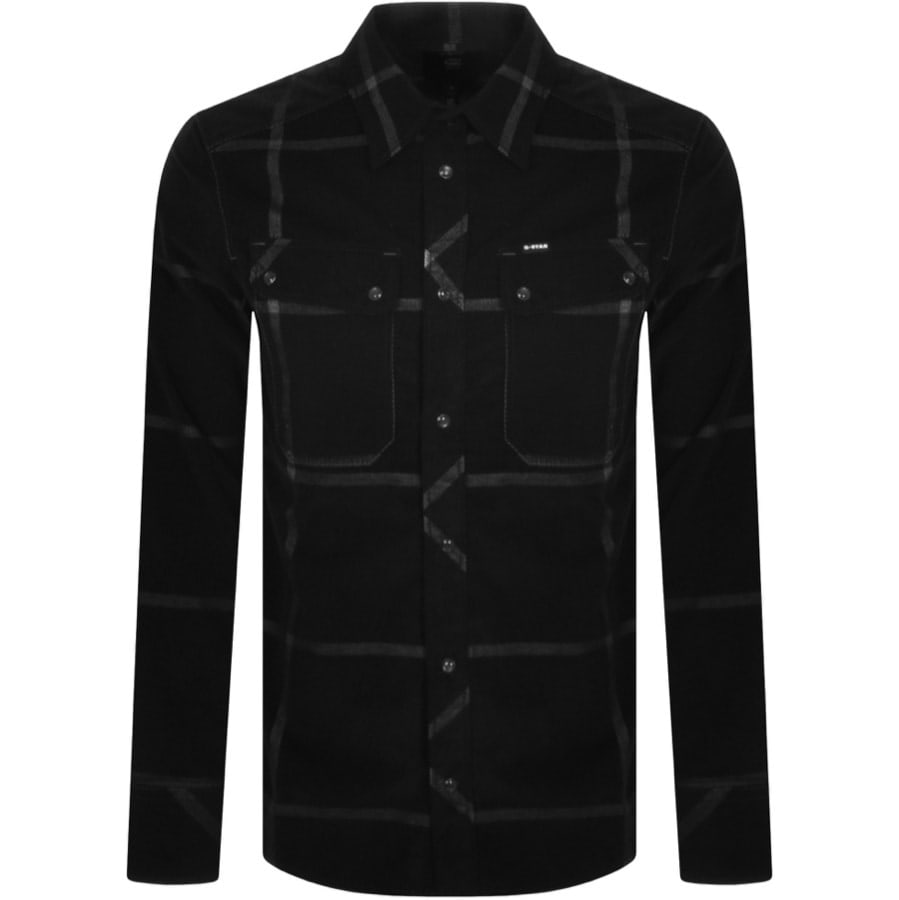 G Star Raw Worker Slim Long Sleeve Shirt Black | Mainline Menswear
