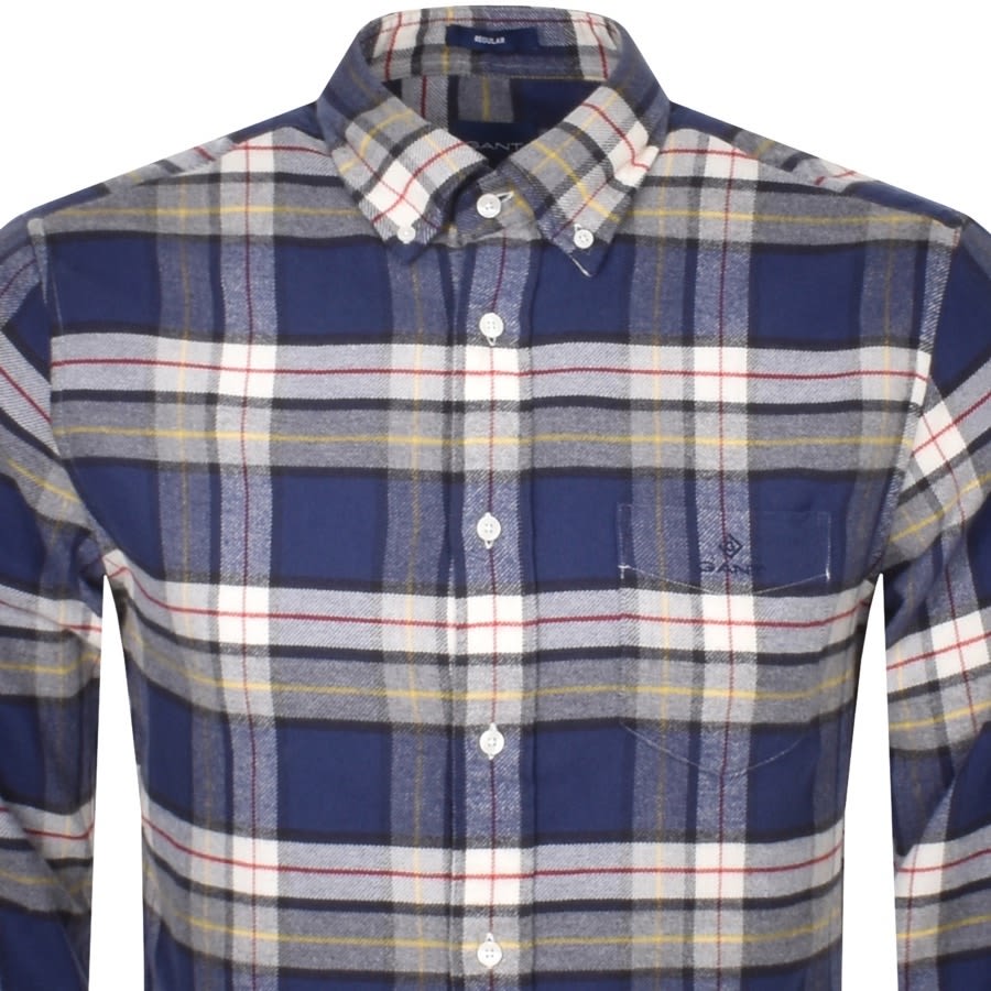 Alternative Image for ProductGant Long Sleeved Flannel Check Shirt Blue2