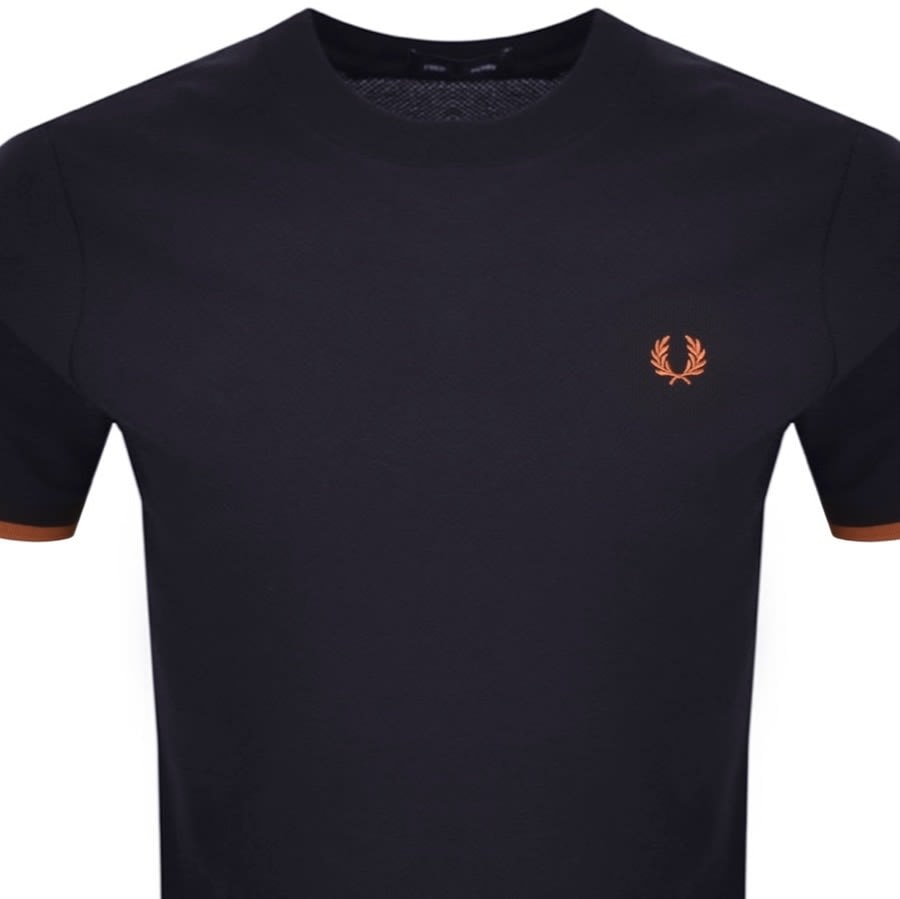 Alternative Image for ProductFred Perry Tipped Cuff Pique T Shirt Navy2