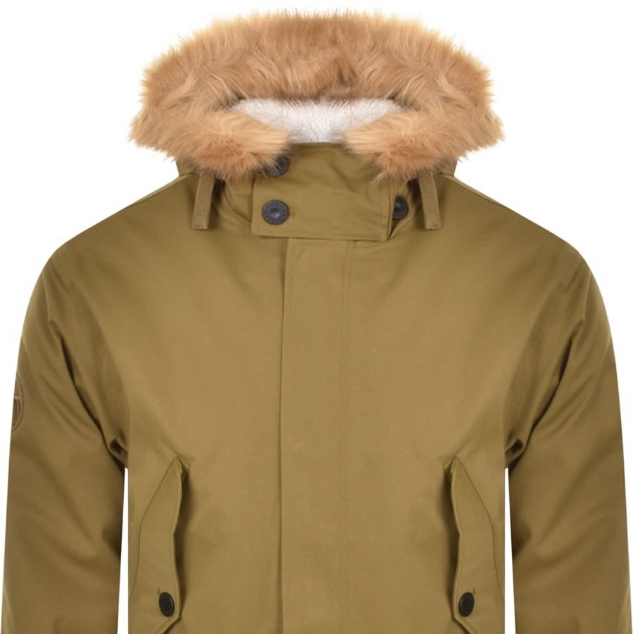 Pretty Green Oracle Military Parka Jacket Khaki Mainline Menswear