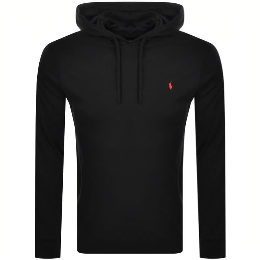 Ralph Lauren Long Sleeved Hooded T Shirt Black | Mainline Menswear Denmark