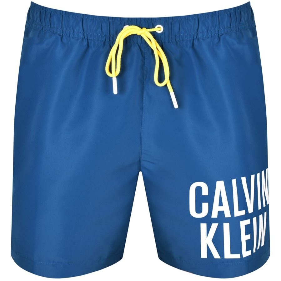 Calvin Klein Logo Swim Shorts Blue | Mainline Menswear Denmark