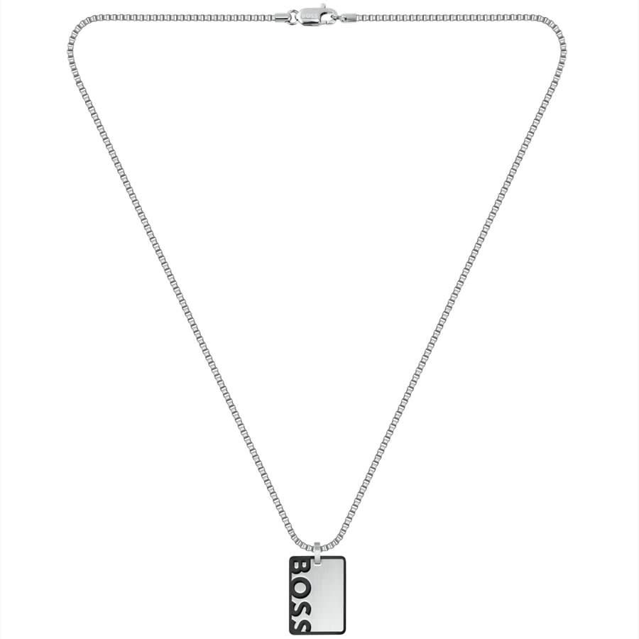 BOSS ID Pendant Necklace Silver Mainline Menswear