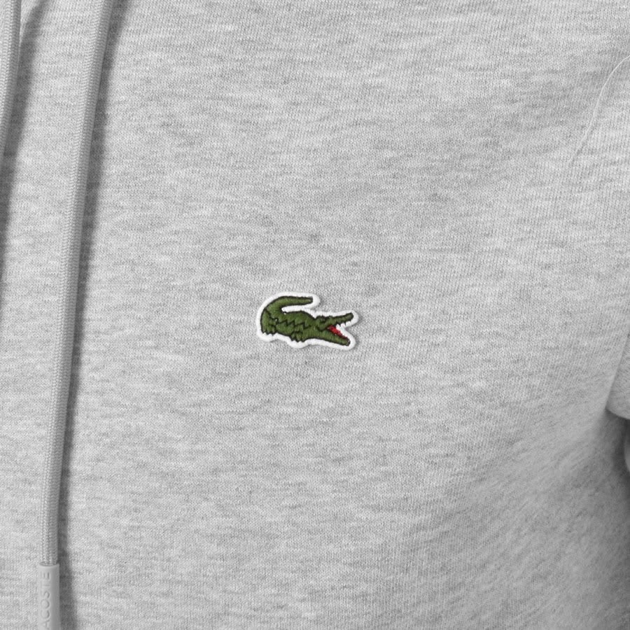 Lacoste Logo Pullover Hoodie Grey