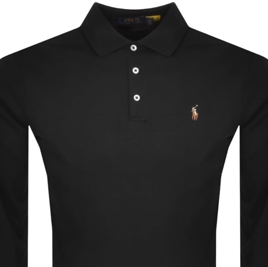 Alternative Image for ProductRalph Lauren Long Sleeved Polo T Shirt Black2
