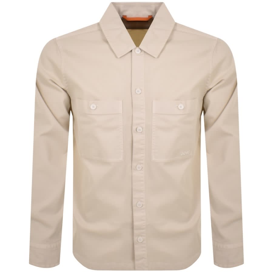 BOSS Locky 1 Overshirt Jacket Beige | Mainline Menswear