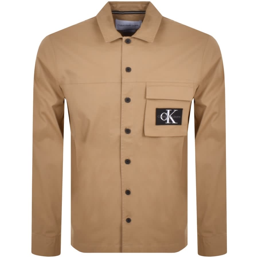 Calvin Klein Jeans Utility Overshirt Jacket Beige | Mainline Menswear  Denmark