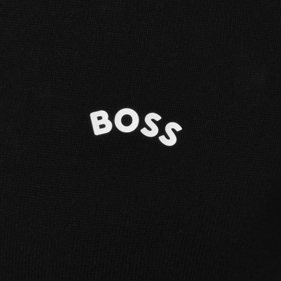 BOSS Half Zip Zallo Knit Jumper Black | Mainline Menswear Australia