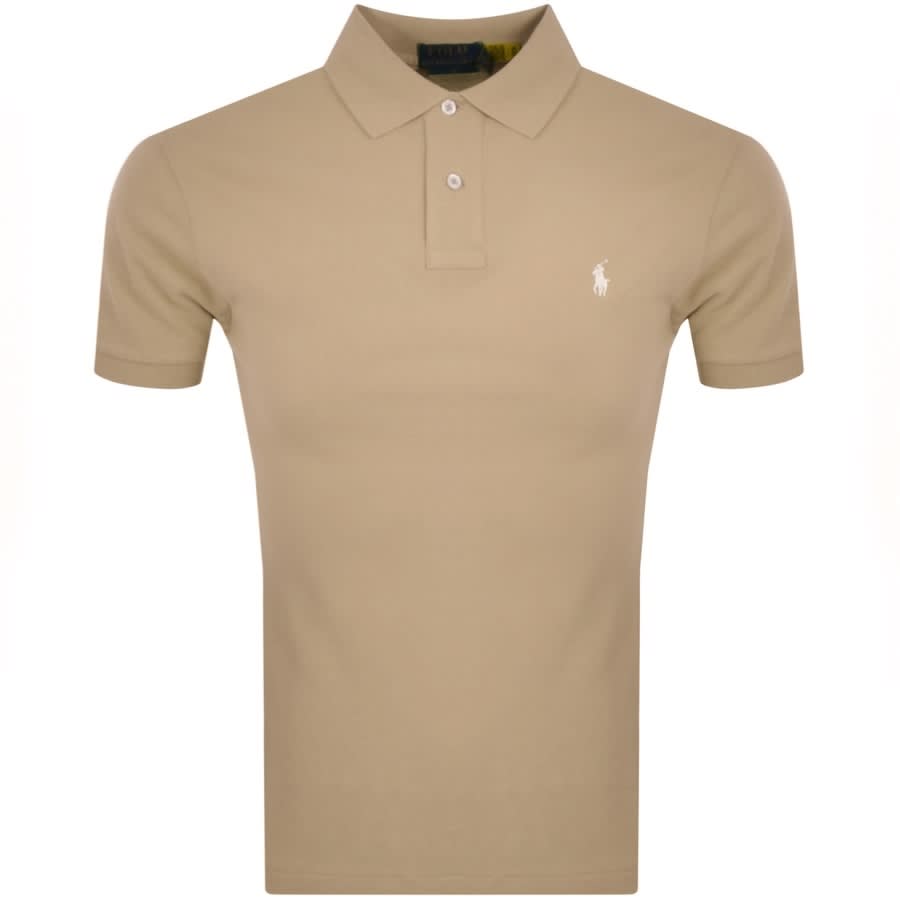 Ralph Lauren Slim Fit Polo T Shirt Beige | Mainline Menswear Ireland