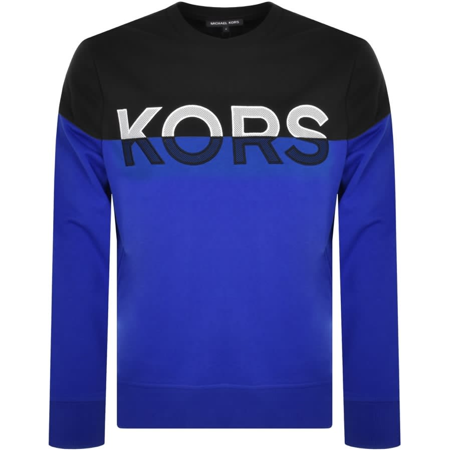 Michael Kors Colourblock Logo Sweatshirt Blue | Mainline Menswear Sweden