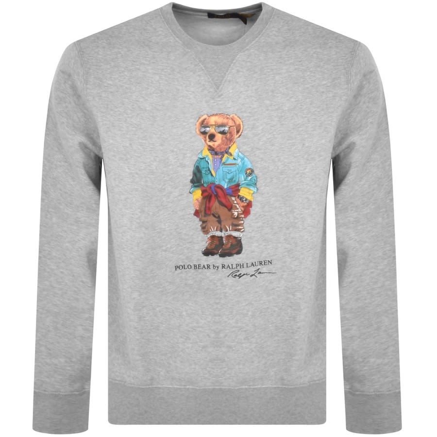 Ralph Lauren Bear Graphic Sweatshirt Grey | Mainline Menswear United States