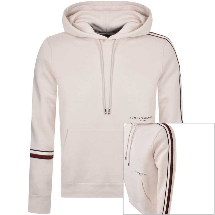 utålmodig Rough sleep etik Tommy Hilfiger New Global Stripe Hoodie White | Mainline Menswear Denmark