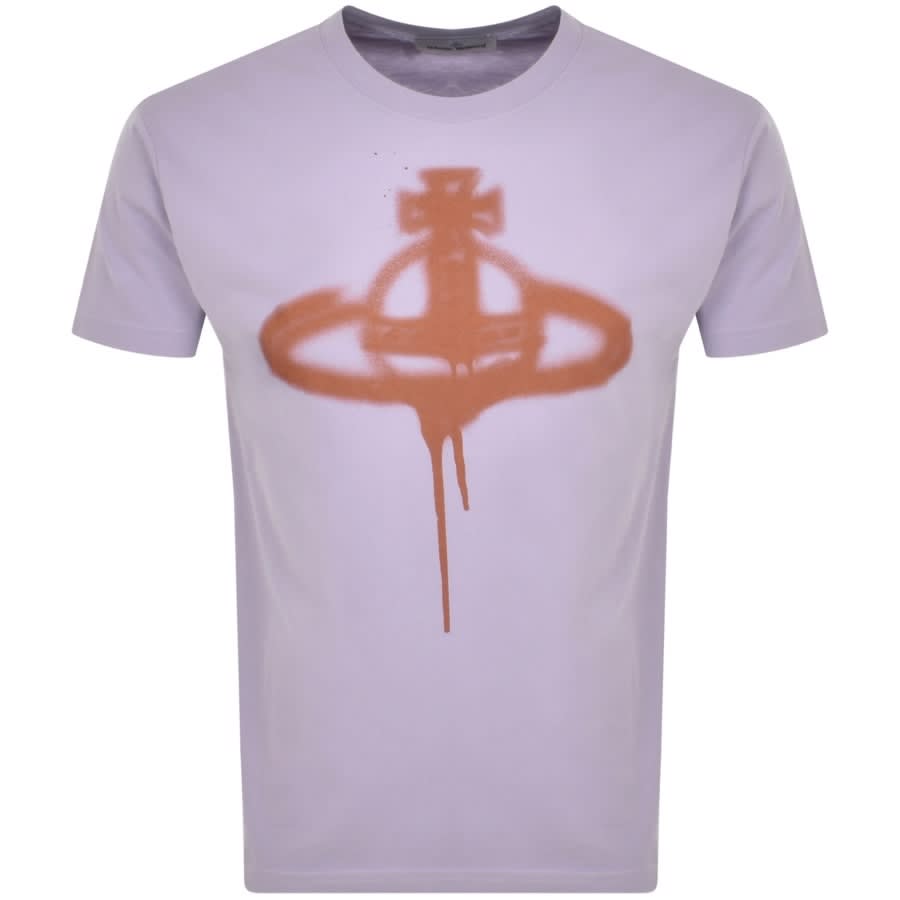 Vivienne Westwood Spray Orb Logo T Shirt Lilac | Mainline Menswear Sweden