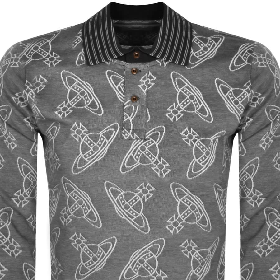 Alternative Image for ProductVivienne Westwood Long Sleeve Polo T Shirt Grey2