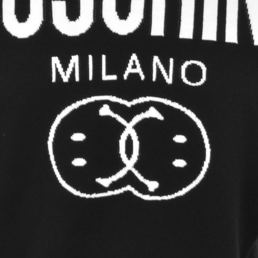 Moschino Logo Knit Hoodie Black Mainline Menswear United States