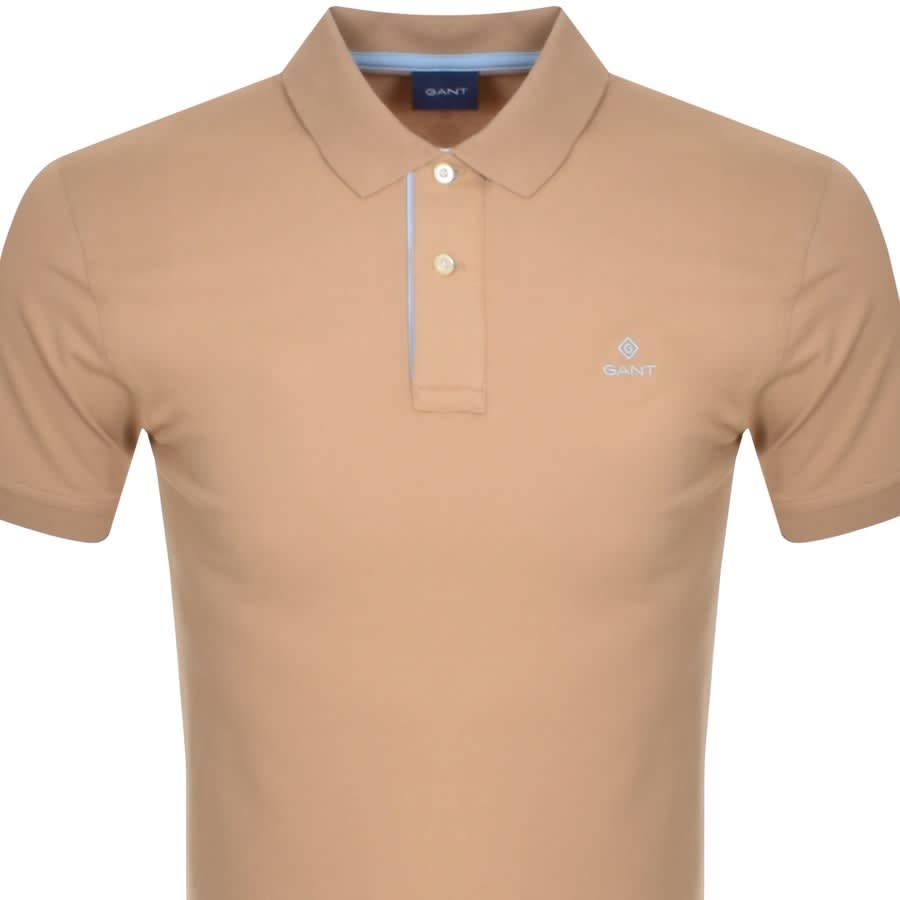 Alternative Image for ProductGant Contrast Collar Rugger Polo T Shirt Beige2