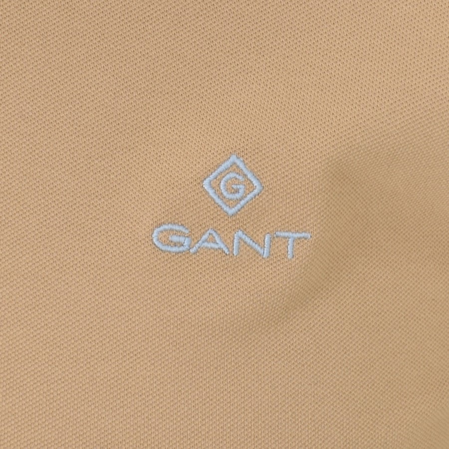 Alternative Image for ProductGant Contrast Collar Rugger Polo T Shirt Beige3