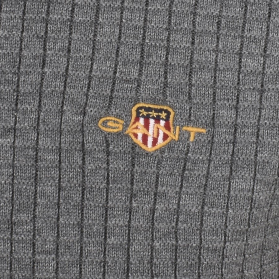 Alternative Image for ProductGant Half Zip Textured Jumper Grey3