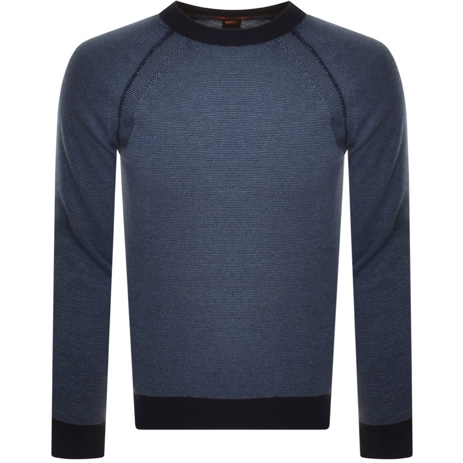 BOSS Kapoki Knit Jumper Blue Mainline Menswear