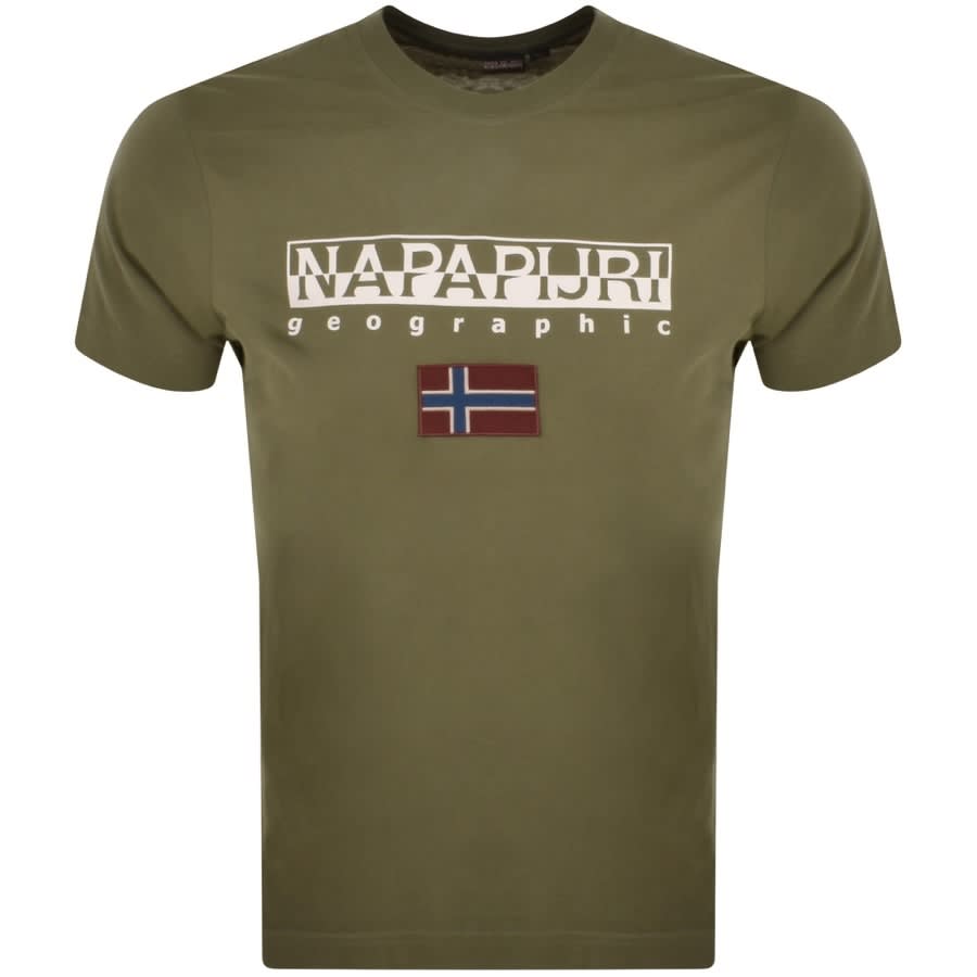 Napapijri S Ayas Logo T Shirt Green | Mainline United States
