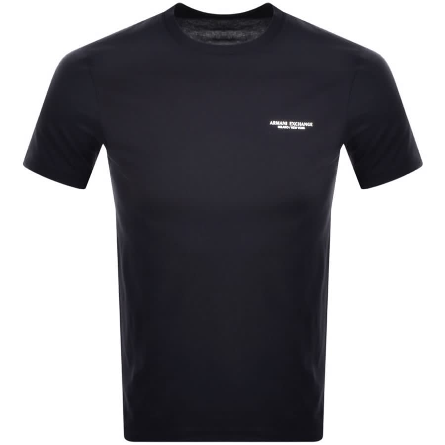 Main Product Image for Armani Exchange Crew Neck Logo T Shirt Navy