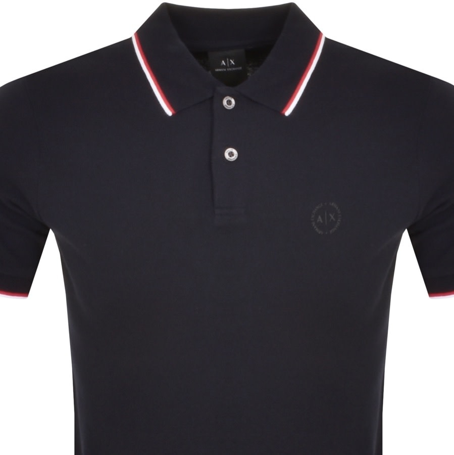 Alternative Image for ProductArmani Exchange Tipped Polo T Shirt Navy2