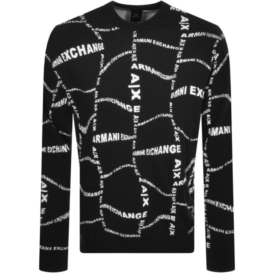 Armani Exchange Logo Knit Jumper Black | Mainline Menswear United States