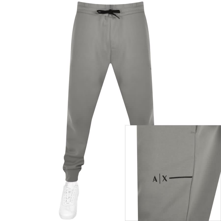 Armani Exchange Logo Jogging Bottoms Grey Mainline Menswear