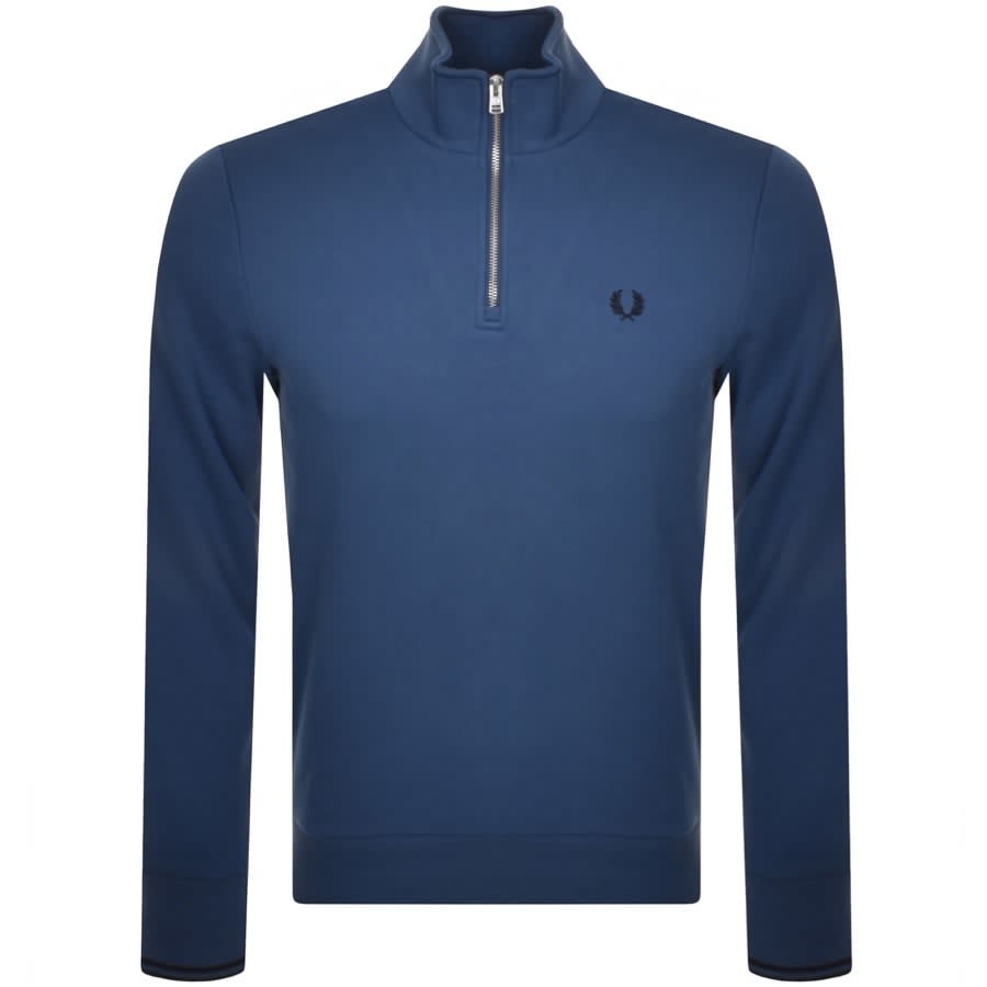 Fred Perry Half Zip Sweatshirt Blue | Mainline Menswear United States