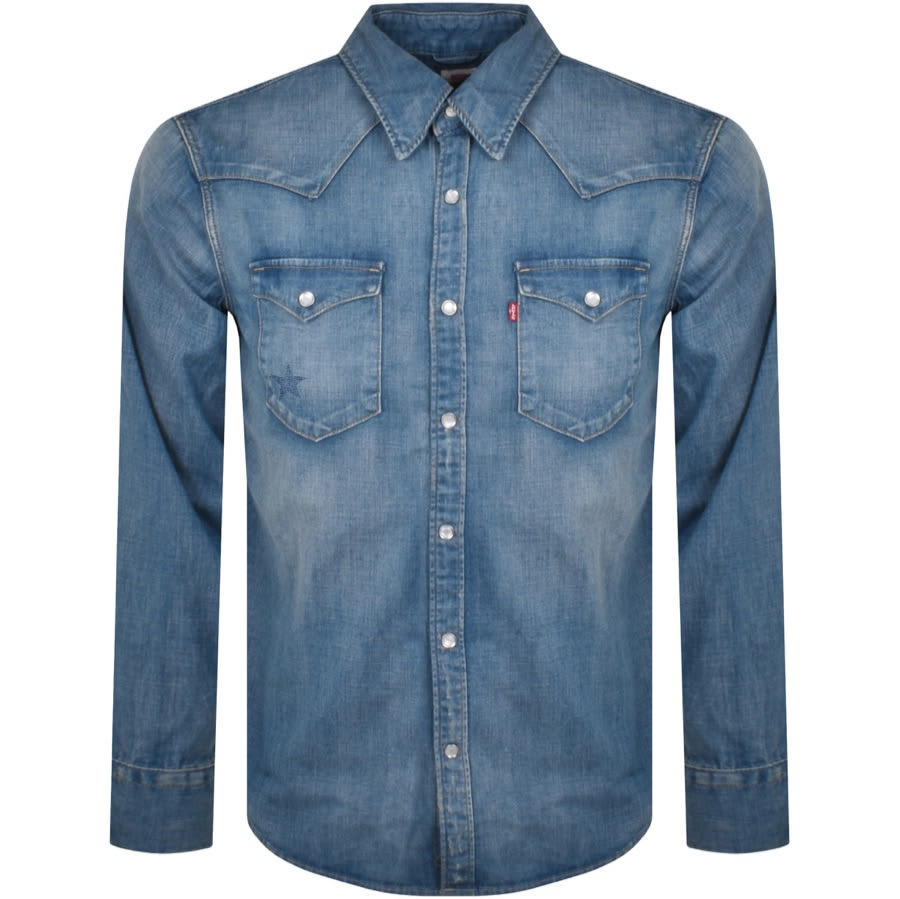 Levis Barstow Western Denim Shirt Blue | Mainline Menswear Denmark