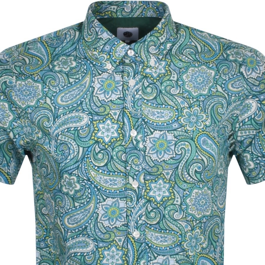 Alternative Image for ProductPretty Green Paisley Short Sleeve Shirt Green2