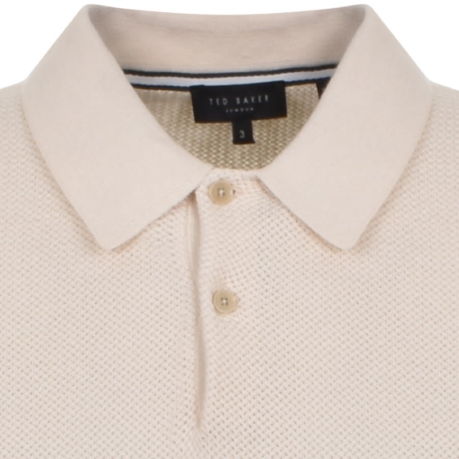 Ted Baker Imago Knit Polo T Shirt Cream | Mainline Menswear