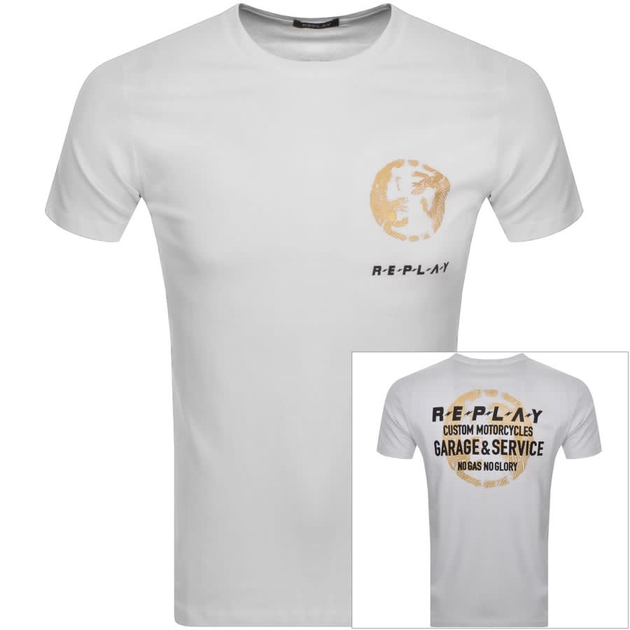 Definere Forespørgsel melon Replay Tiger Graphic Logo T Shirt White | Mainline Menswear United States