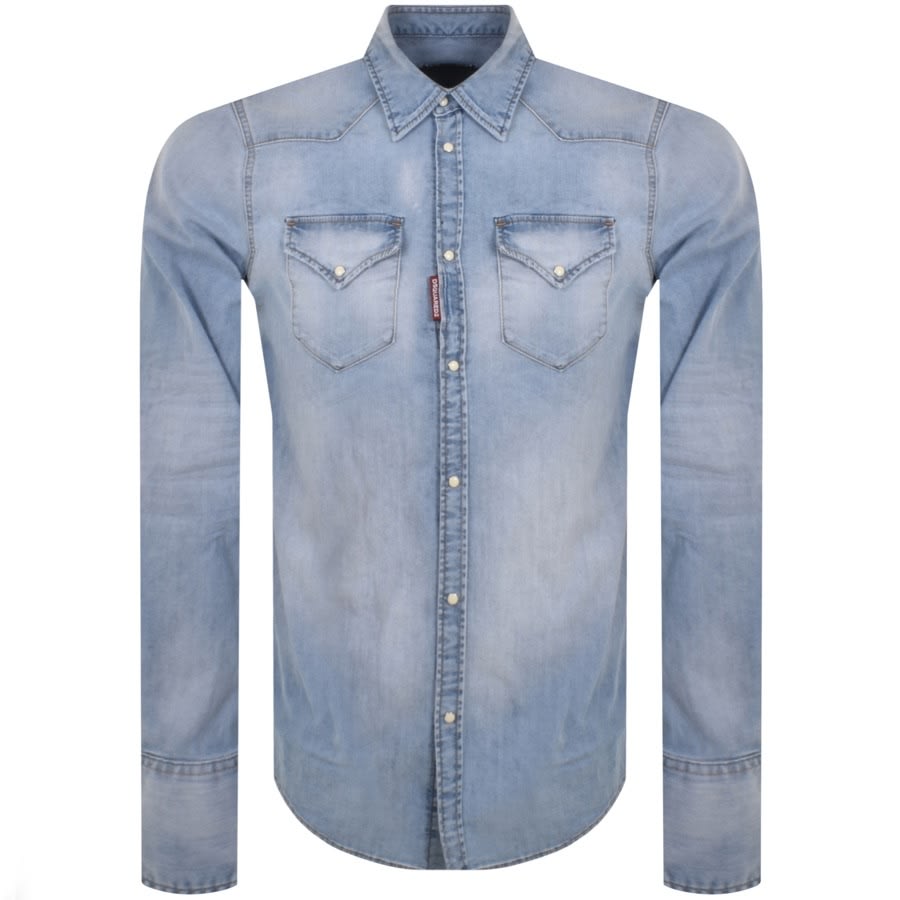 DSQUARED2 Drop Shoulder Denim Shirt Blue | Mainline Menswear United States