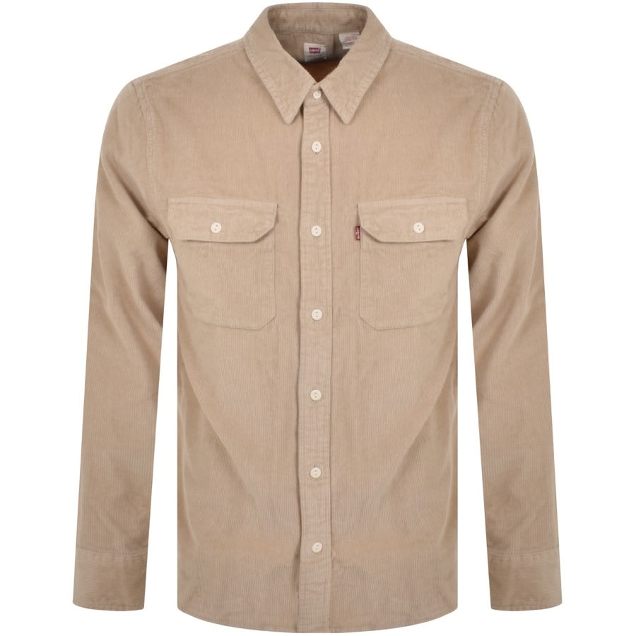 Levis Classic Worker Long Sleeve Shirt Beige | Mainline Menswear Denmark