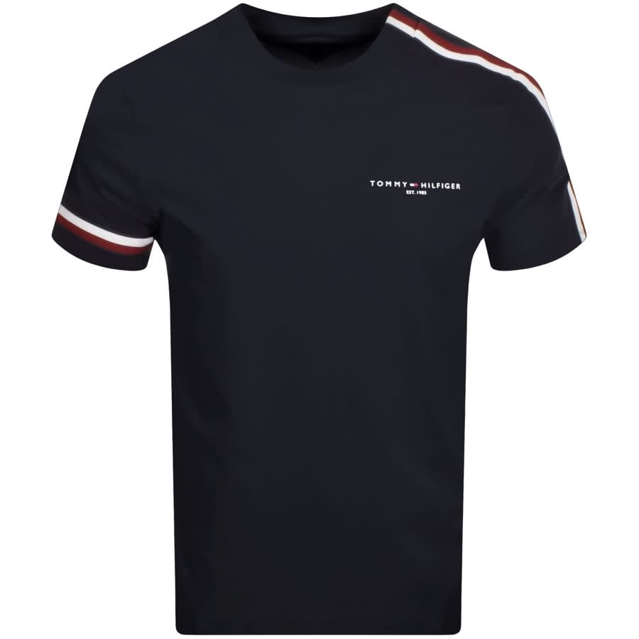 verhoging plaats zoeken Tommy Hilfiger Global Stripe T Shirt Navy | Mainline Menswear United States