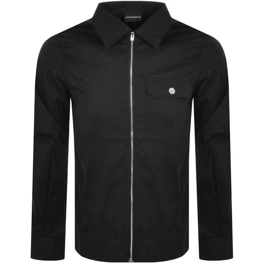 Emporio Armani Full Zip Long Sleeve Shirt Black Mainline Menswear Ireland