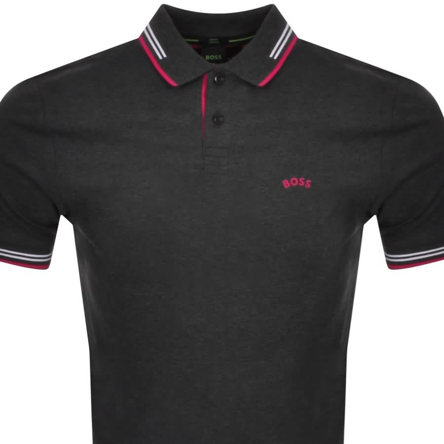 Alternative Image for ProductBOSS Paul Curved Polo T Shirt Grey2