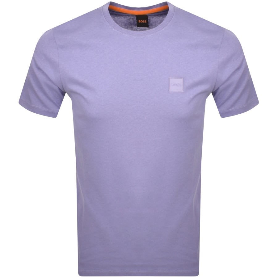 BOSS Tales Logo T Shirt Purple | Mainline Menswear