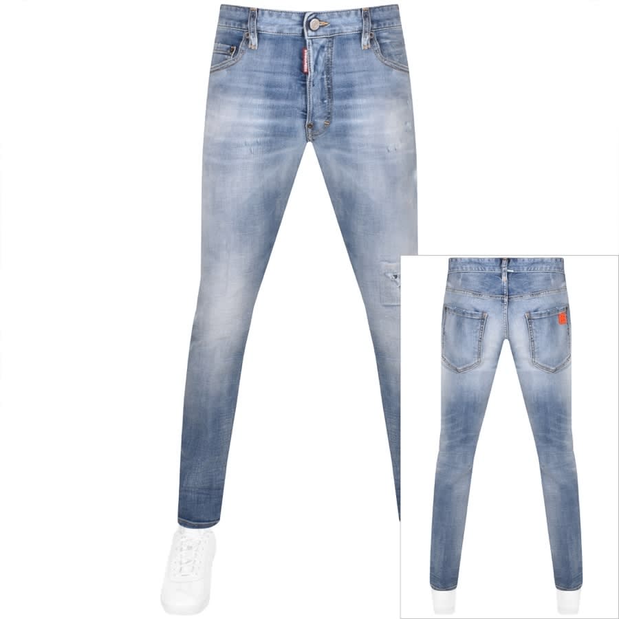 DSQUARED2 Skater Mid Wash Jeans Blue