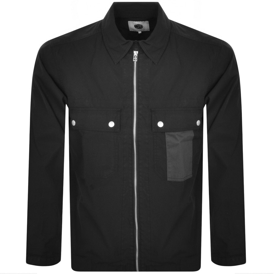 Pretty Green Larman Zip Overshirt Black | Mainline Menswear