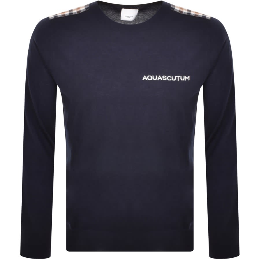 Aquascutum London Knit Jumper Navy | Mainline Menswear