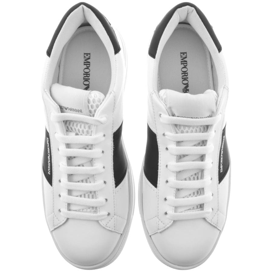 Armani white trainers sale store