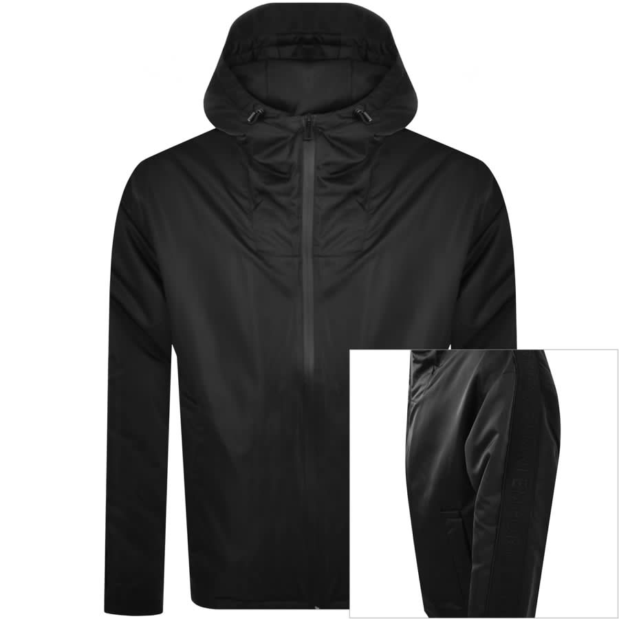 Emporio Armani Tape Hooded Jacket Black | Mainline Menswear