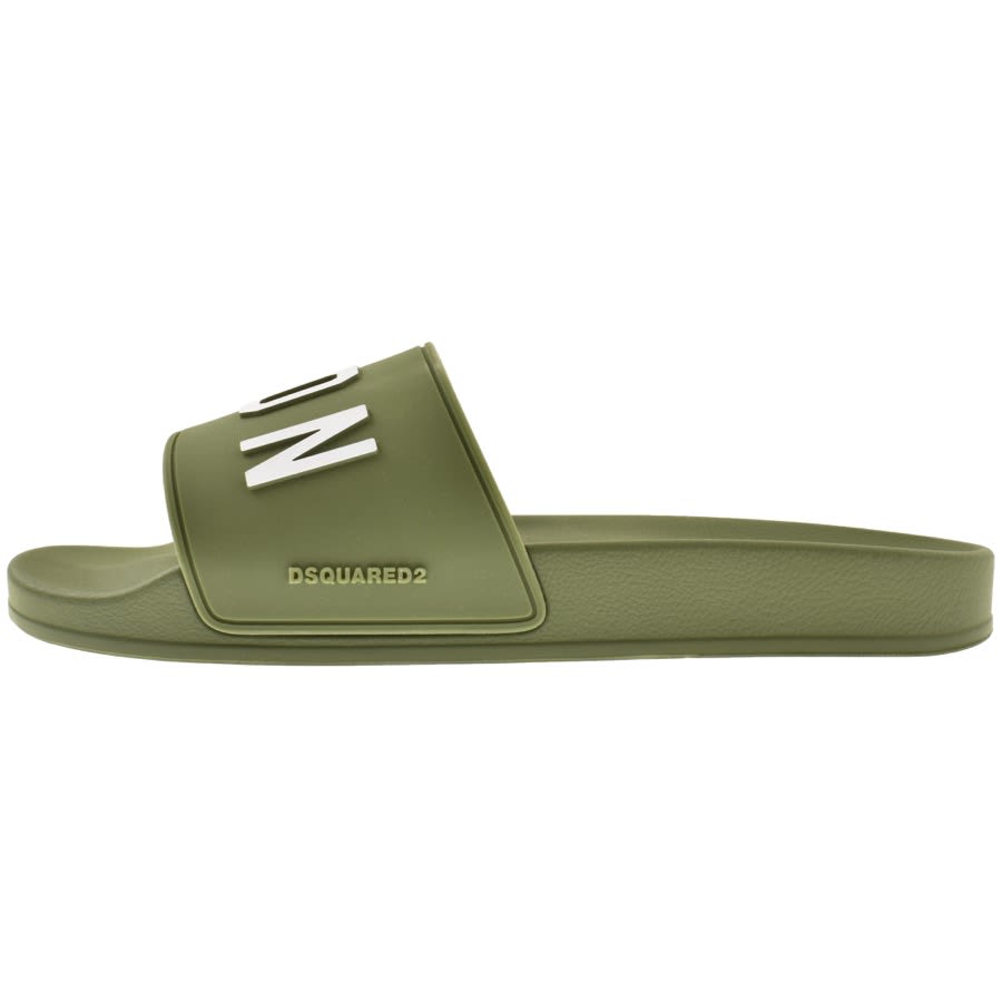 DSQUARED2 Logo Sliders Green Mainline Menswear
