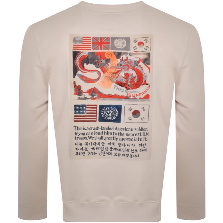 Alpha Industries USN Blood Chit Sweatshirt Cream | Mainline Menswear United  States