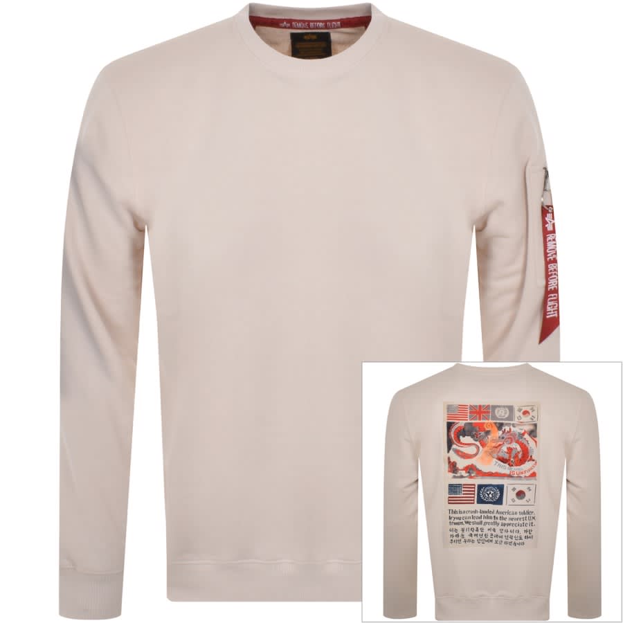 Alpha Industries USN Blood Sweatshirt Mainline Menswear Chit States | Cream United